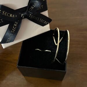 Victoria's Secret Gold Earrings & Bracelet Set